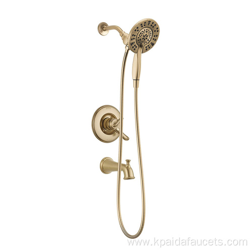 Fantastic Adjustable Reliable Gold Shower And Bath Faucet